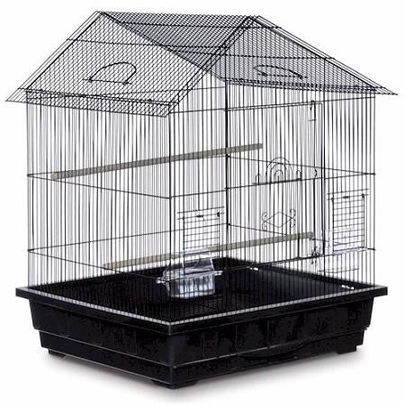 Offset Roof Parakeet Cage - Black