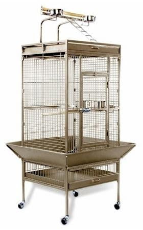 Medium Wrought Iron Select Bird Cage - Chalk White