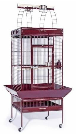 Large Select Wrought Iron Play Top Bird Cage - Chalk White